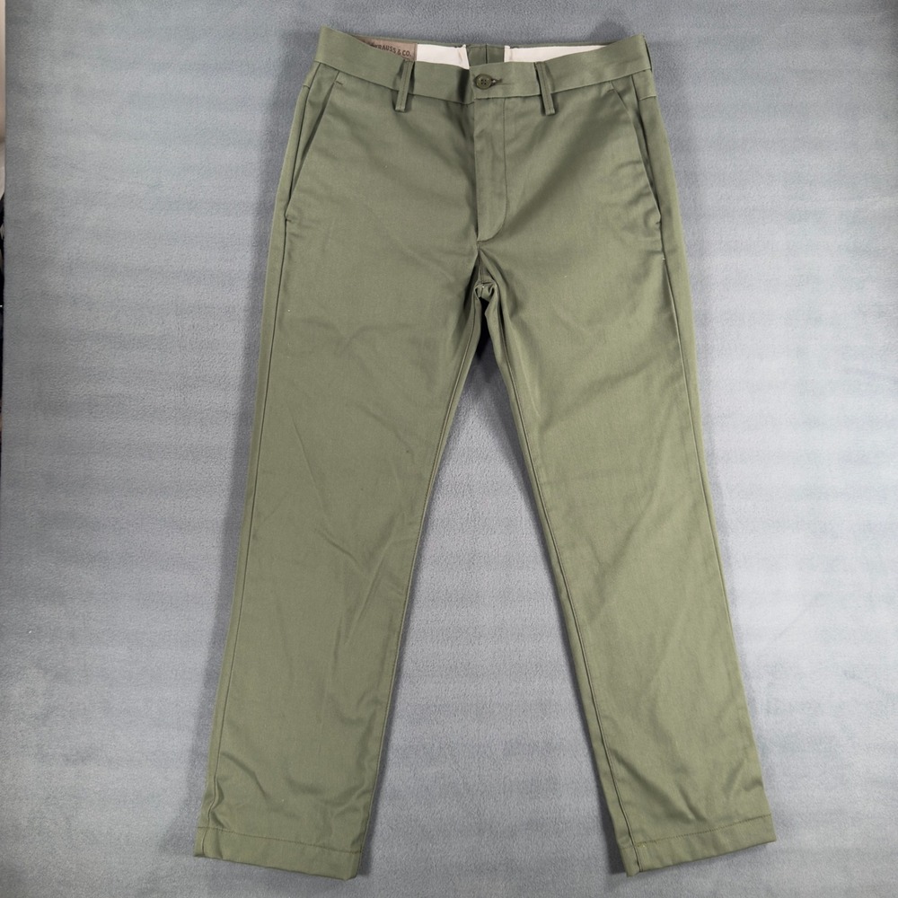 Levis Mens Olive Green Chino Pants Straight Leg Twill Trousers W32 L29 - Picture 3 of 13